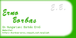 erno borbas business card