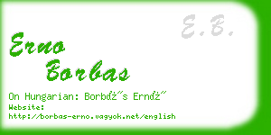 erno borbas business card